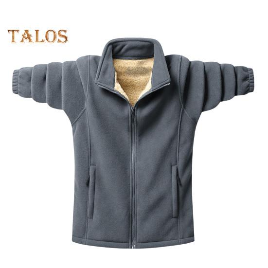 Мужской кардиган, куртка с лацканами, длинный рукав, флисовое однотонное пальто с карманами, застежка-молния, осенне-зимняя утепленная верхняя одежда