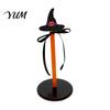 Wooden Kitchen Roll Stand Halloween Paper Towel Holder, Ghost/Pumpkin/Witch's Hat/Bat Decor, Vertical Holder Durable Wood Standing Reel for Countertop