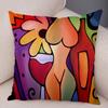 Абстрактная живопись, украшение на подушку, скандинавский стиль, красочный мультяшный рисунок, наволочка для девушки, диван для дома