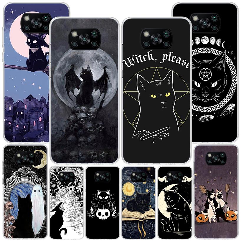 Witch And Cat Colorful Cute Phone Case For Xiaomi Poco X7 X6 X5 Pro F7 Ultra Redmi 15C 15 13C 13 12C 12 10 10A 10C 9 9A 9C 9T Co