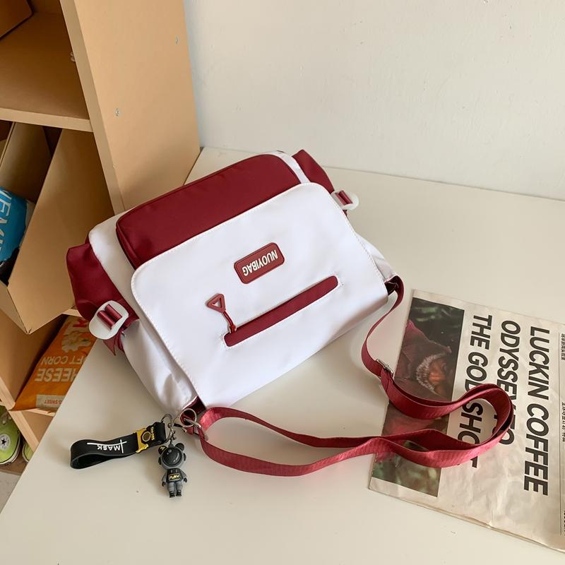 Сумка с цветными блоками, студенческая сумка через плечо, женская и мужская сумка-мессенджер