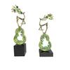Metal Handicrafts Crystal Green Gourd Sculpture Golden Deer Metal Figurine Lucky Crystal Statue Home Decoration Accessories