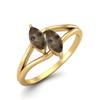 6X3mm Marquise Smoky Quartz 925 Sterling Silver Gold Vermeil Split Shank Women Engagement Ring