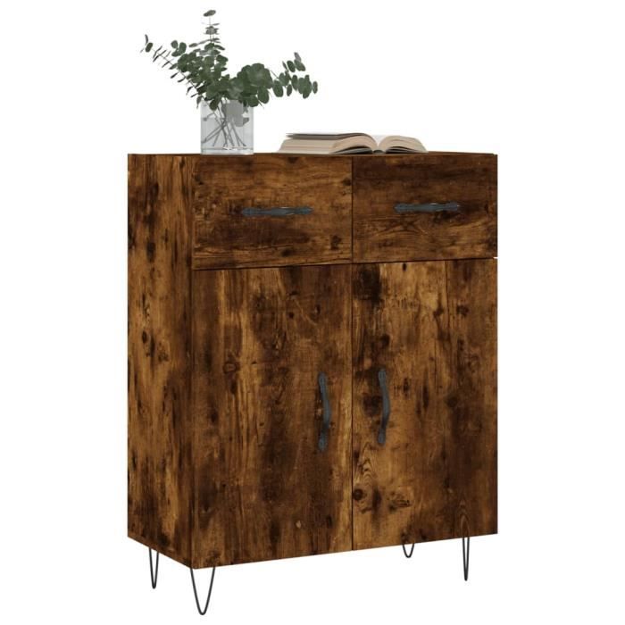 VidaXL Buffet chêne fumé 69,5x34x90 cm bois d'ingénierie 827977