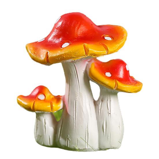 Desktop Ornament Realistic Looking Creative Shape Resin Mini Artificial Mushroom Statue Garden Figurine for Home