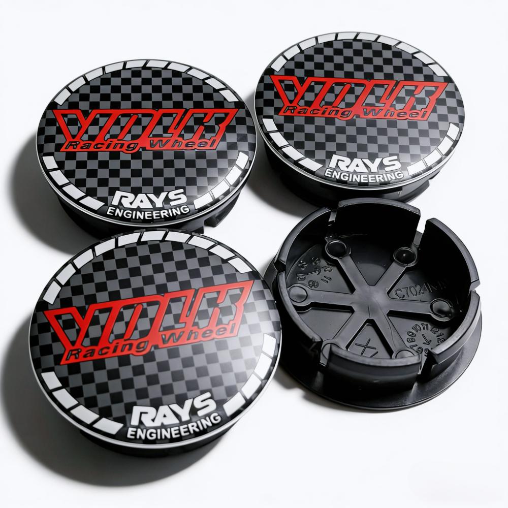 AAYP1 4pcs JDM VLOK Racing Logo Rays Emblem Car Wheel Center Caps 48MM Clip 42MM Wheels Hub Cap Rim Hubcaps Dust Cover Car Accessories