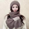 Double-spell Knitted Versatile Squirrel Fleece Scarf Integrated Snow Cap Plush Wool Cap Buckle Ear Protector Knitted Cap