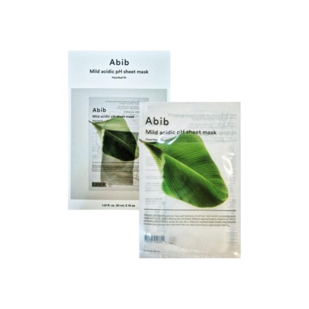 Abib Mild Acidic pH Sheet Mask Heartleaf Fit Soothing Facial Mask 30ml ×10 Sheets