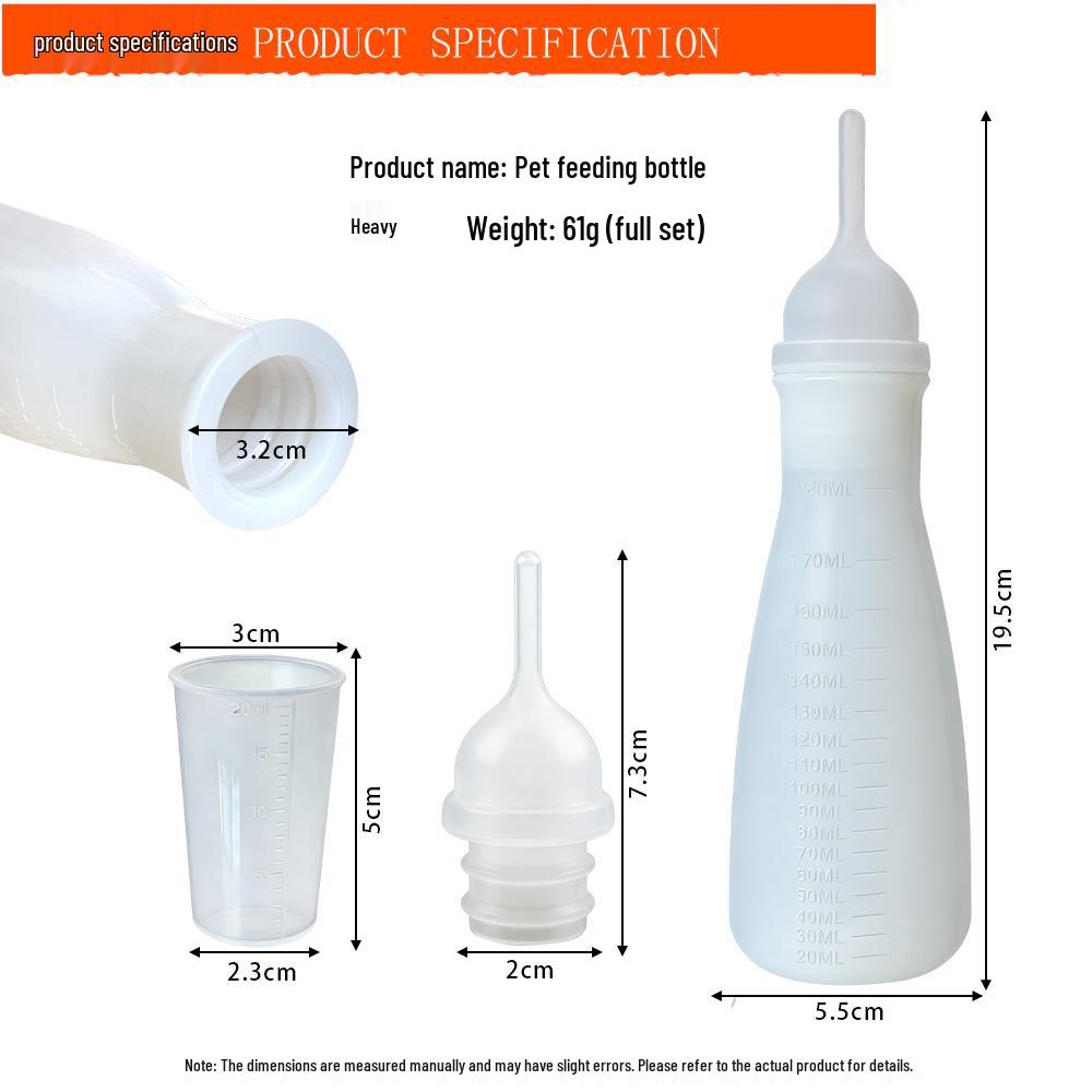Silicone Pet Milk Bottle with Soft Nipple for Kittens, Puppies, and Bunnies - Veterinary Feeding Supplies