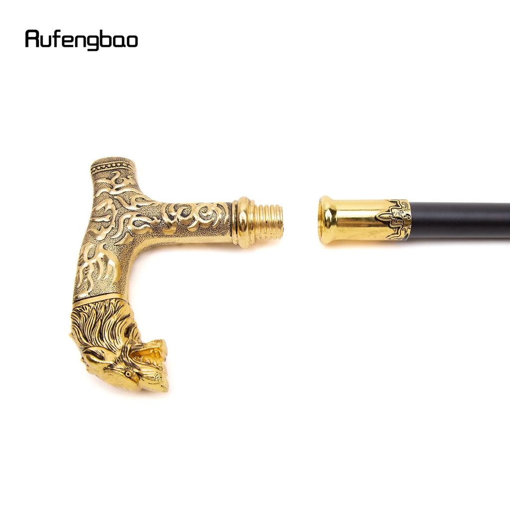 Ручка золотого волка, роскошный узор, трость для вечеринки, модная элегантная трость, декоративная ручка для трости, ручка Crosier 90 см