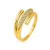 Bague - LUXENTER - Jedrac - Or jaune 18K - Zircone blanche - Taille réglable