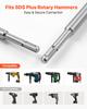 VEVOR SDS Plus Chisel Set, 3 pcs SDS Plus Rotary Hammer Drill Attachments, Includes Point, Flat, & Angled Spade Chisels