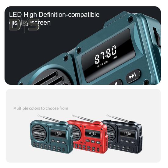 Portable Radio Bluetooth-compatible Speaker Digital Display Battery Operated AM/FM Radio Handheld Wireless Speaker