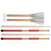 Drum Stick Brush Set Jazz Retractable Metal Wire 5A Bamboo Rod 19 Beam Stick Plush Bag(Gold )