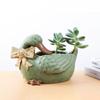 Yousheng Retro Ceramic Flowerpot Animal Frog Bird Goose Plant Pot Hydroponics Planter Large Diameter Glazed Flower Pot for Bowl Lotus Succulents