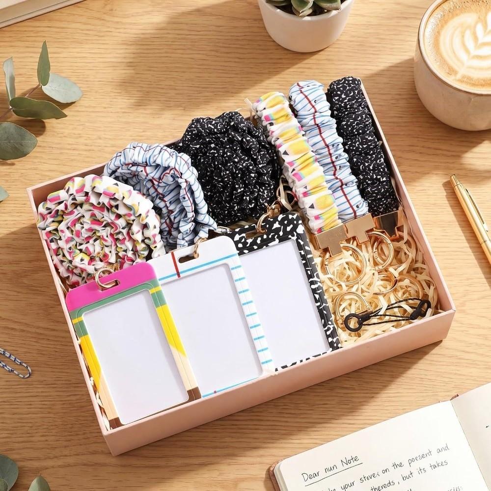 1 Set Adjustable Elastic Material ID Badge Lanyard Elastic Key Lanyard ID Badges Keys