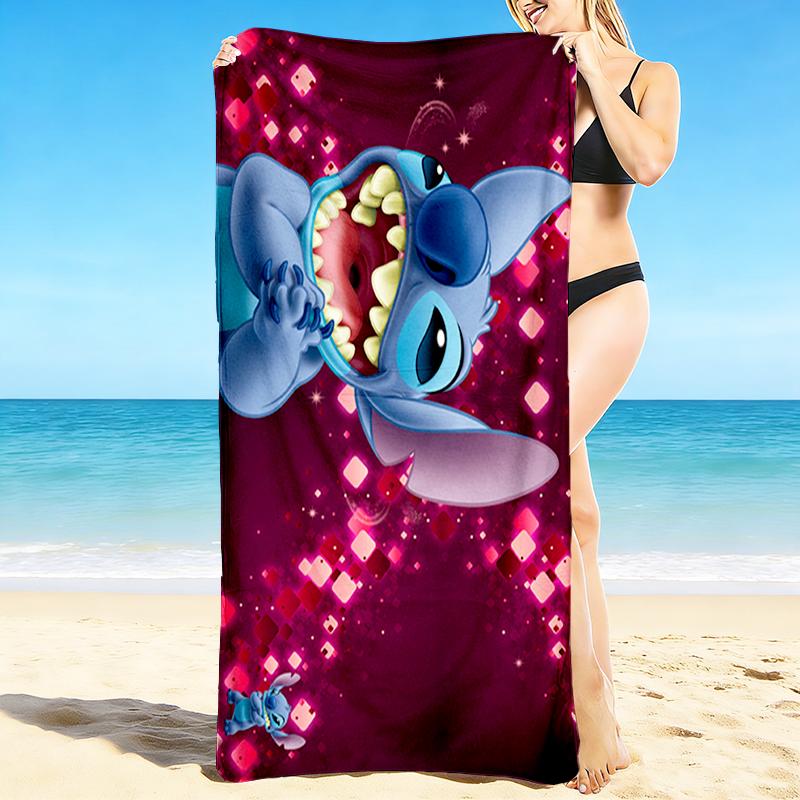 1Pc Stitch'S Cosmic Adventure Beach Towel, Quick Dry, Multi-Use for Beach Pool Gym Yoga Home Travel, Christmas, Halloween, Xmas Gift M928596