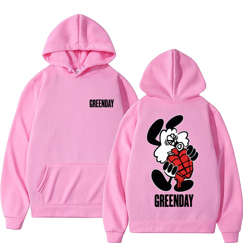 Худи в мультяшном стиле Green Day, мужское, винтажное, оверсайз, стритвир, унисекс, модное, готическое, рок, свитшот с капюшоном