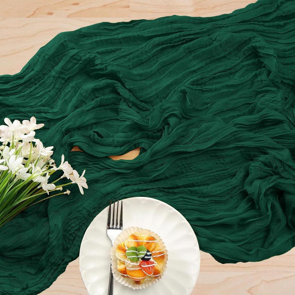 Скатерть-дорожка Bali Yarn Crepe для свадеб и мероприятий - Плиссированная марлевая полиэстеровая салфетка