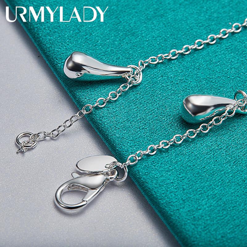 Браслет из стерлингового серебра 925 пробы с каплями воды для женщин, свадебные и помолвочные модные вечерние украшения