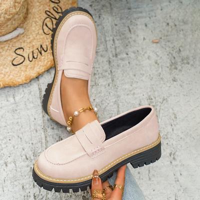 2025 новые весенне-осенние лоферы большого размера, повседневные, полированные, в британском стиле, женская обувь на толстом каблуке и толстой подошве, внешняя торговля, ретро