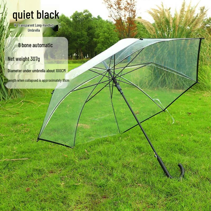 NANQIAO Большой прозрачный зонт-трость с двойным куполом