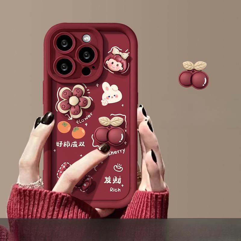 Applicable To Apple 15promax Mobile Phone Case IPhone 13/14 Rich Three-dimensional Doll 11/12 Matte Silicone Xs