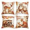 Осенние наволочки с принтом животных: Олени, Совы, Еноты и Лисы Наволочка для диванной подушки украшение для дома и комнаты 2D плоская печать
