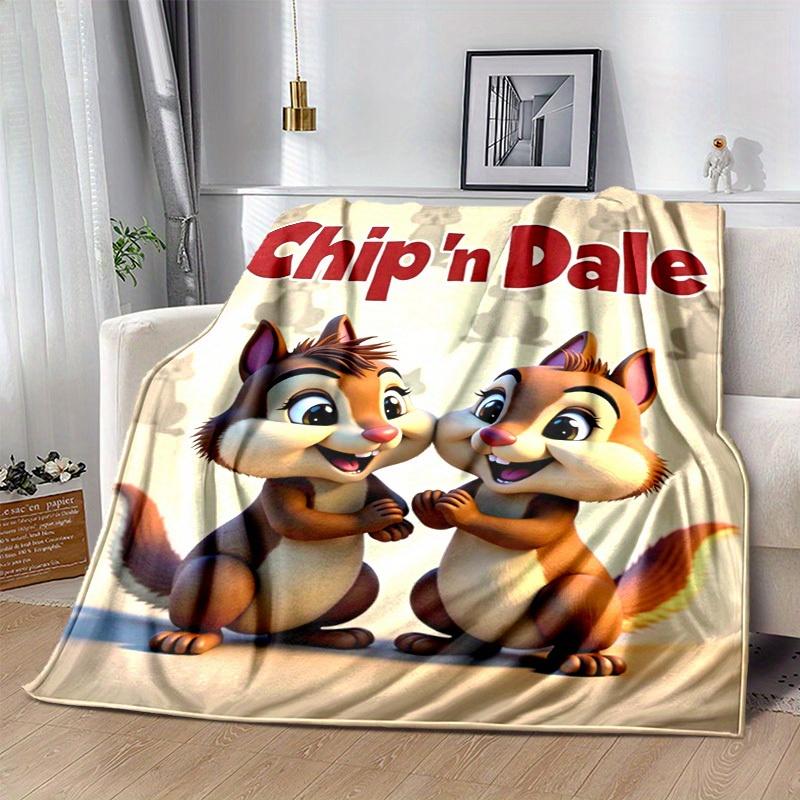1pc, Chip 'n Dale Cartoon Blanket- Cute Cartoon Characters Stuffed Animal for Room Decor, Birthday Gift, Home Decoration, All Seasons Use, W