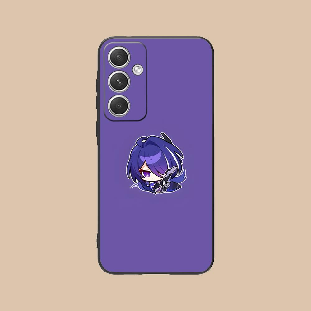 HSR Acheron Матовый ТПУ Чехол для Мобильного Телефона для Samsung Galaxy S26 S25 S24 S23 S22 S21 S20 Note20 Plus FE Ultra Цветной Чехол
