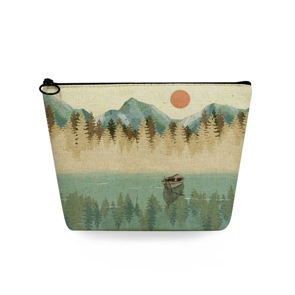 Women Landscape painting Print Cosmetic Bag Toiletries Organize Travel Storage Case 6753 KTB