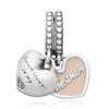 PAndora Mom And Daughter Heart Pendant Dangle Silver Charm 792072en40