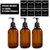 500ml Brown Dish Soap /Shampoo/Hand Wash/ Conditioner Bottle with Label Lotion/Hand Soap Wall Mount Reusable Bottle