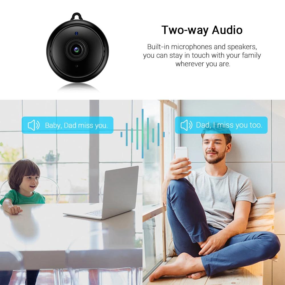Беспроводная WiFi-камера - 1080P HD, Ночное видение, Двусторонняя аудиосвязь и Детекция движения