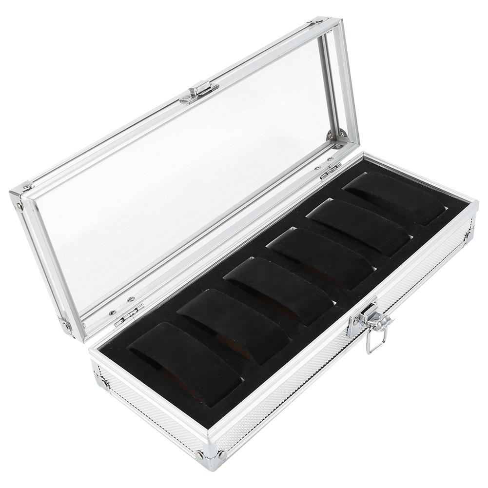 1Pc 6 12 Grid Slots Aluminum Rectangle Watch Jewellery Display Storage Organizer Box Case New