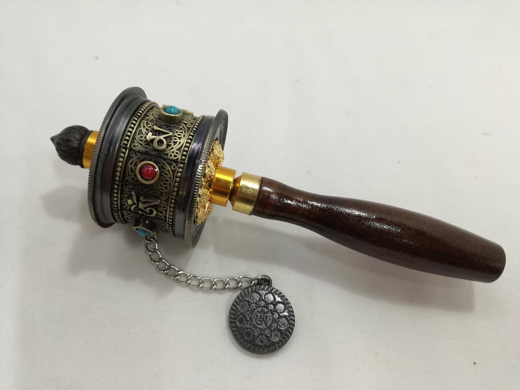 Молитвенное колесо, тибетское, буддийское, устройство для передачи буддийских сутр, маникоро, ритуальный предмет, буддийский алтарь, антикварное украшение