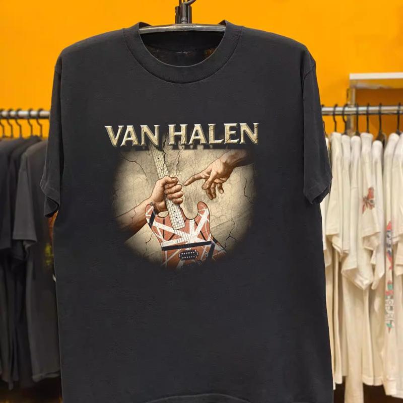 Van Halen Van Halen Рок-группа Классический Ретро Стиль Хип-хоп Трендовая Футболка Гангстер Лето Новинка Мужская и Женская Уличная Одежда