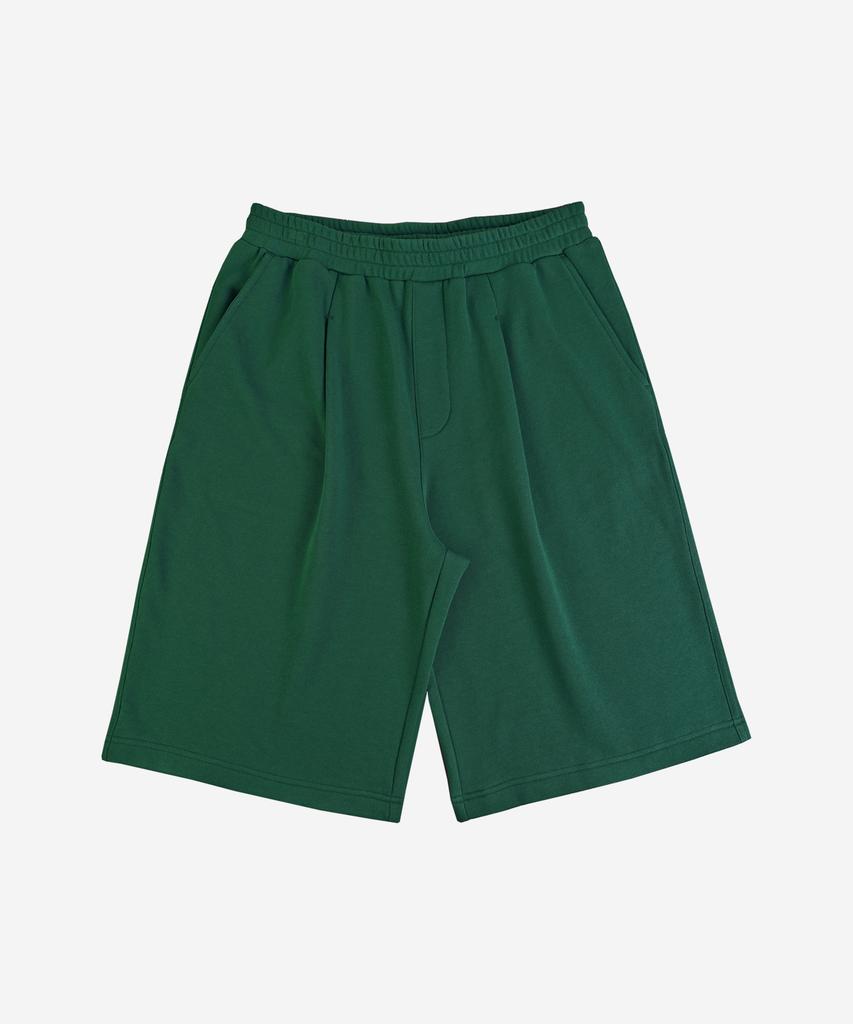 ALEXNAIDEN One-Tuck Bermuda Shorts (Deep Green)