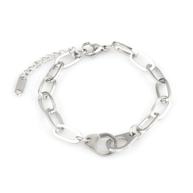 Стальной браслет для женщин, браслеты из нержавеющей стали, браслеты с подвеской в форме сердца, модные браслеты-цепочки, женские толстые браслеты, ювелирные изделия, подарок