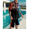 Fashion Casual Vacation Summer Men's Suit Animal 3D Printed Sportswear Short-sleeved Suit Oversized Round Neck T-shirt Shorts 2-piece