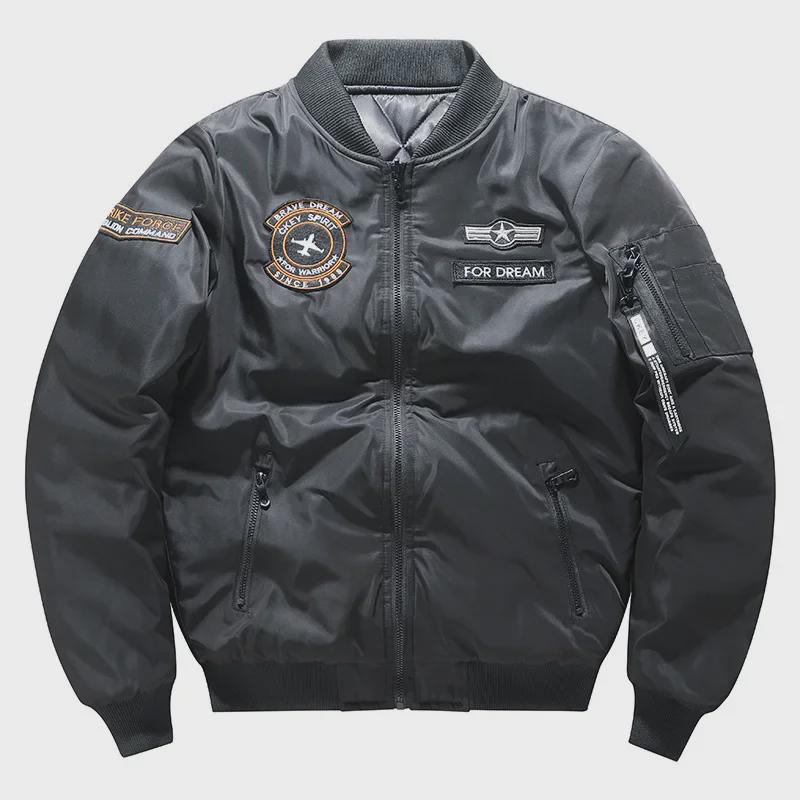 Мужская куртка Cross-Border MA-1 Flight Jacket - новая повседневная вышитая модная бейсбольная куртка с воротником