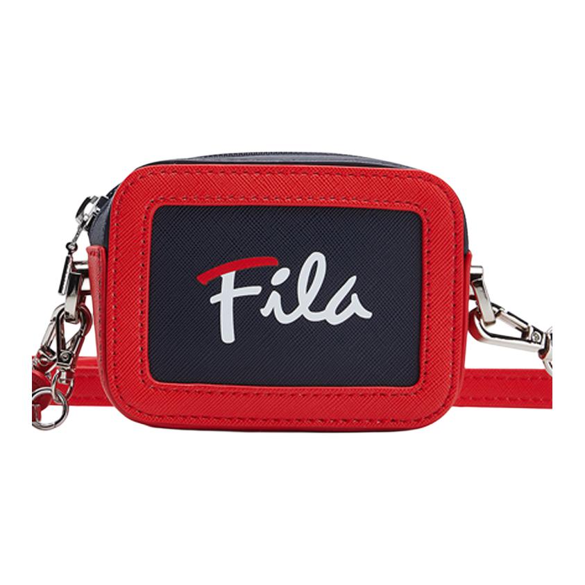 FILA Logo Letter PU Square Camera Shoulder Bag Women bags Legendary-Red F13W028131F-RD
