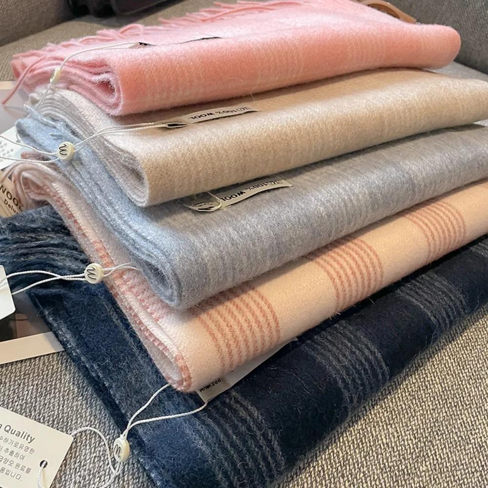 Warm Cashmere Scarf Long Lady Shawl Wraps Luxury Plaid Scarf  Winter