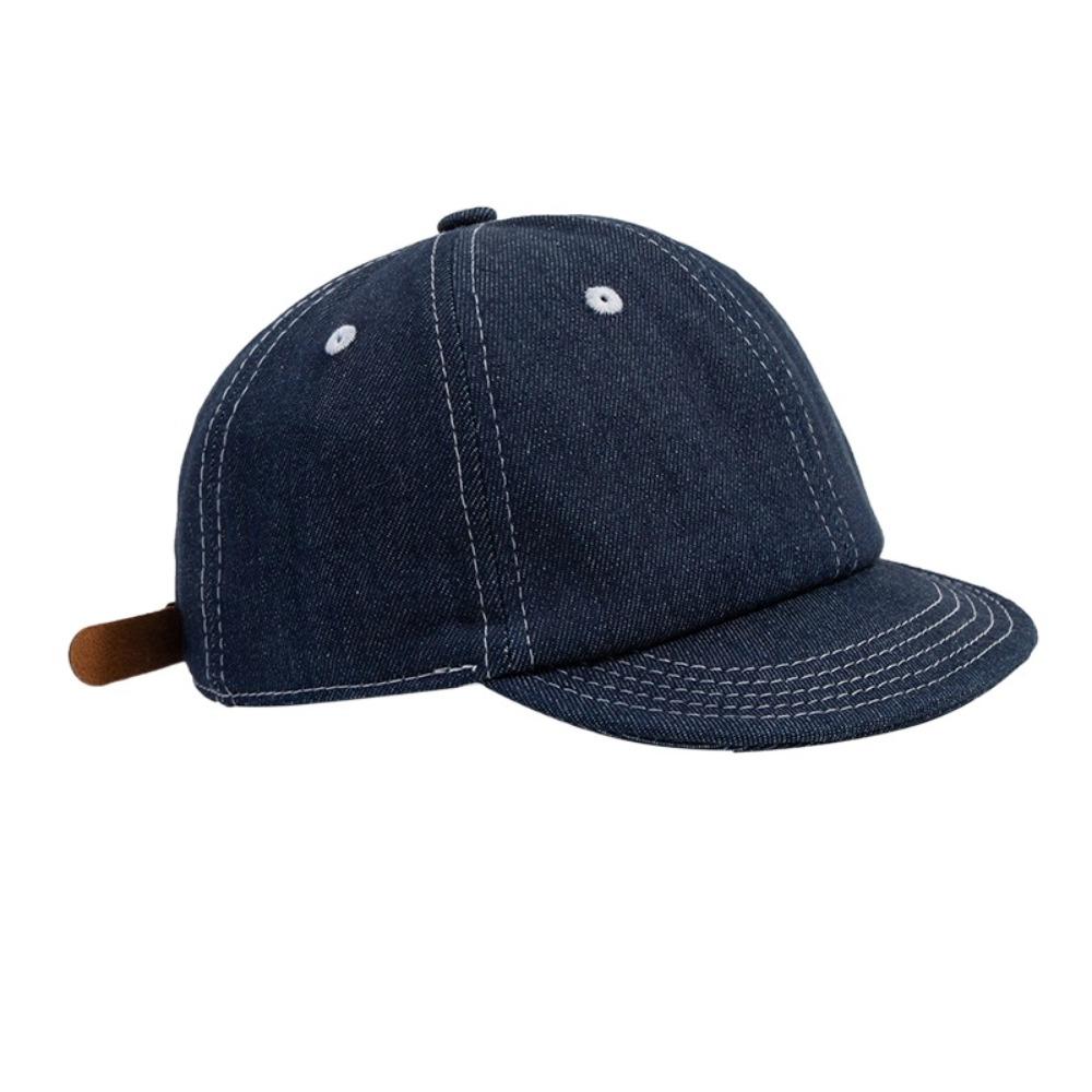 Short Brim Denim Baseball Cap Vintage Trucker Style Cap Fashion Dad Hat for Men and Women
