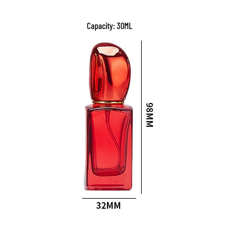 Portable Square Glass Perfume Bottles, 30ml & 50ml, Colored and Spray Dispensing