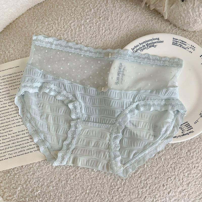 Underwear Women Lace Briefs Thin Ice Silk Seamless Briefs Sexy Antibacterial Crotch Underwear Women
