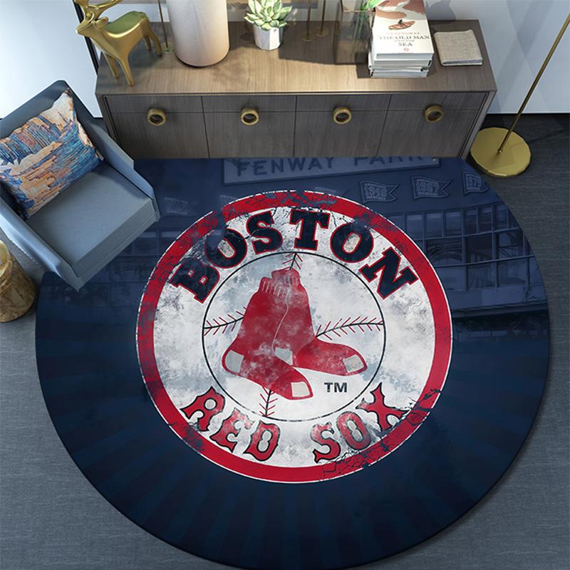 Boston Red Sox2,Round Area Rug,Carpet Rug for Living Room Bedroom Sofa Playroom Decor,Non-slip Floor Mat