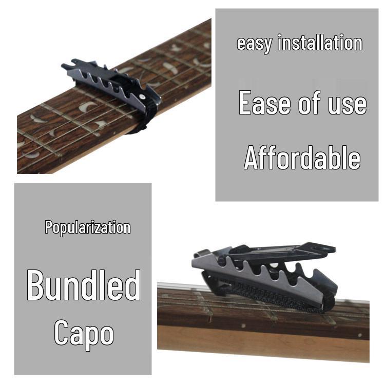 Универсальный зажим-каподастр для гитары со стреп-замком, транспондер A006M (W)