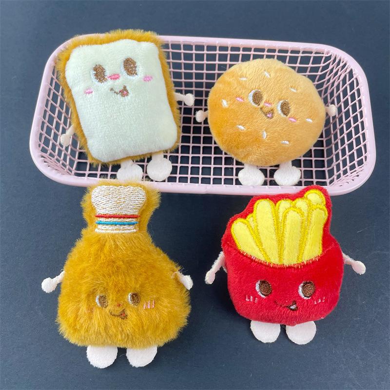 2 шт. гамбургеры жареные куриные ножки хлеб плюшевая кукла кулон брелок мультфильм смешная кукла брошь рюкзак украшения подарки