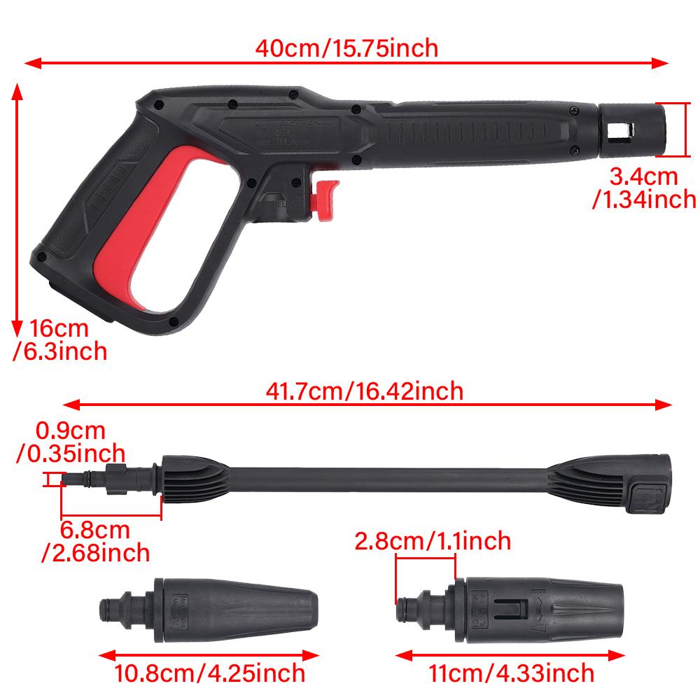 Пистолет для мойки автомобиля Пистолет-распылитель для мойки высокого давления Водяная струя Длина насадки Копье для бытовой или мойки высокого давления